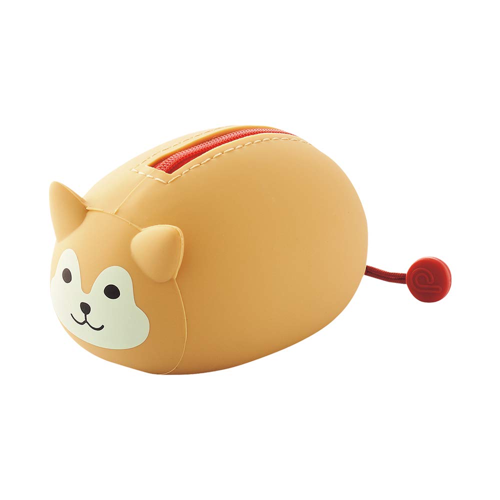 LIHIT LAB PuniLabo Mini Zipper Pouch, Horizontal, 2.2" x 2.7", Shiba Dog (A7780-2)