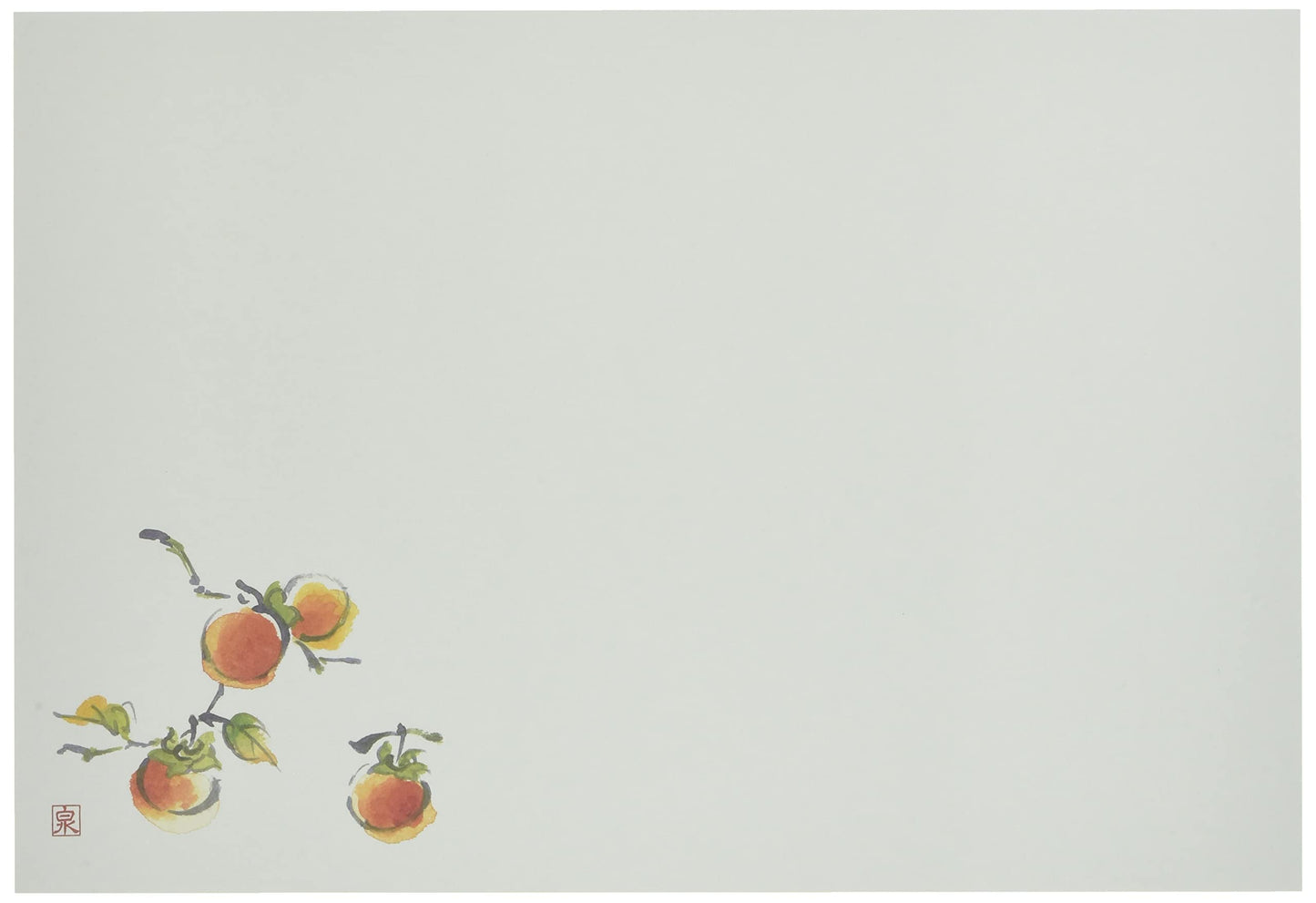 若泉 Lacquerware Fine Paper Mat The 3 Equal Long Table Mat, Fruit, Series, Persimmon, 100 Piece B – 19 – 73