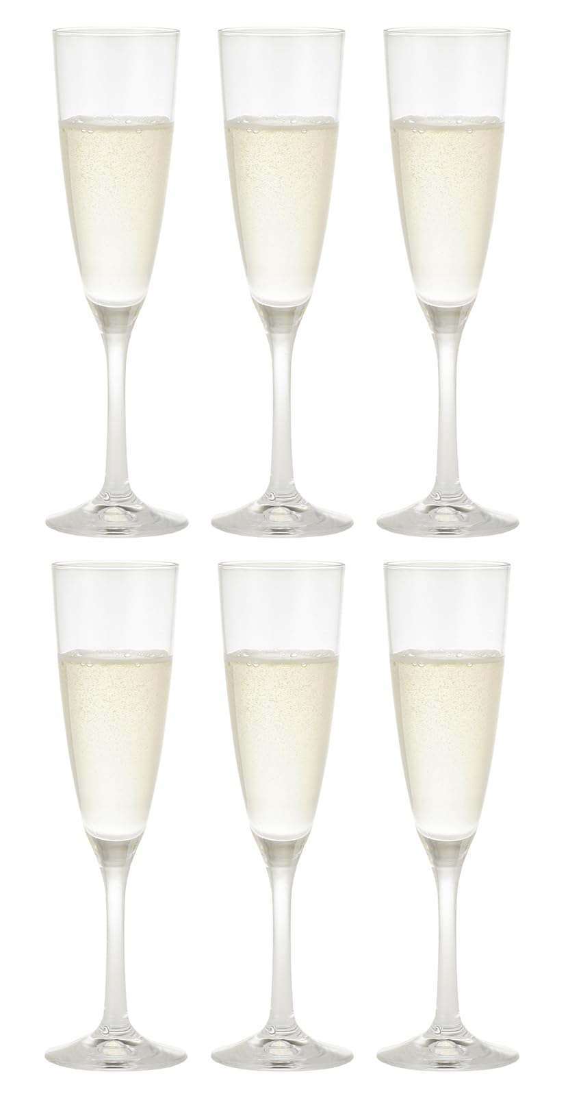 東洋佐々木ガラス Toyo Sasaki Glass Champagne Glass, Lala, 6.3 fl oz (160 ml), 6 Pieces, Unbreakable Wine Glass, Flute Glass, Made in Japan, Dishwasher Safe Cup, 32864HS