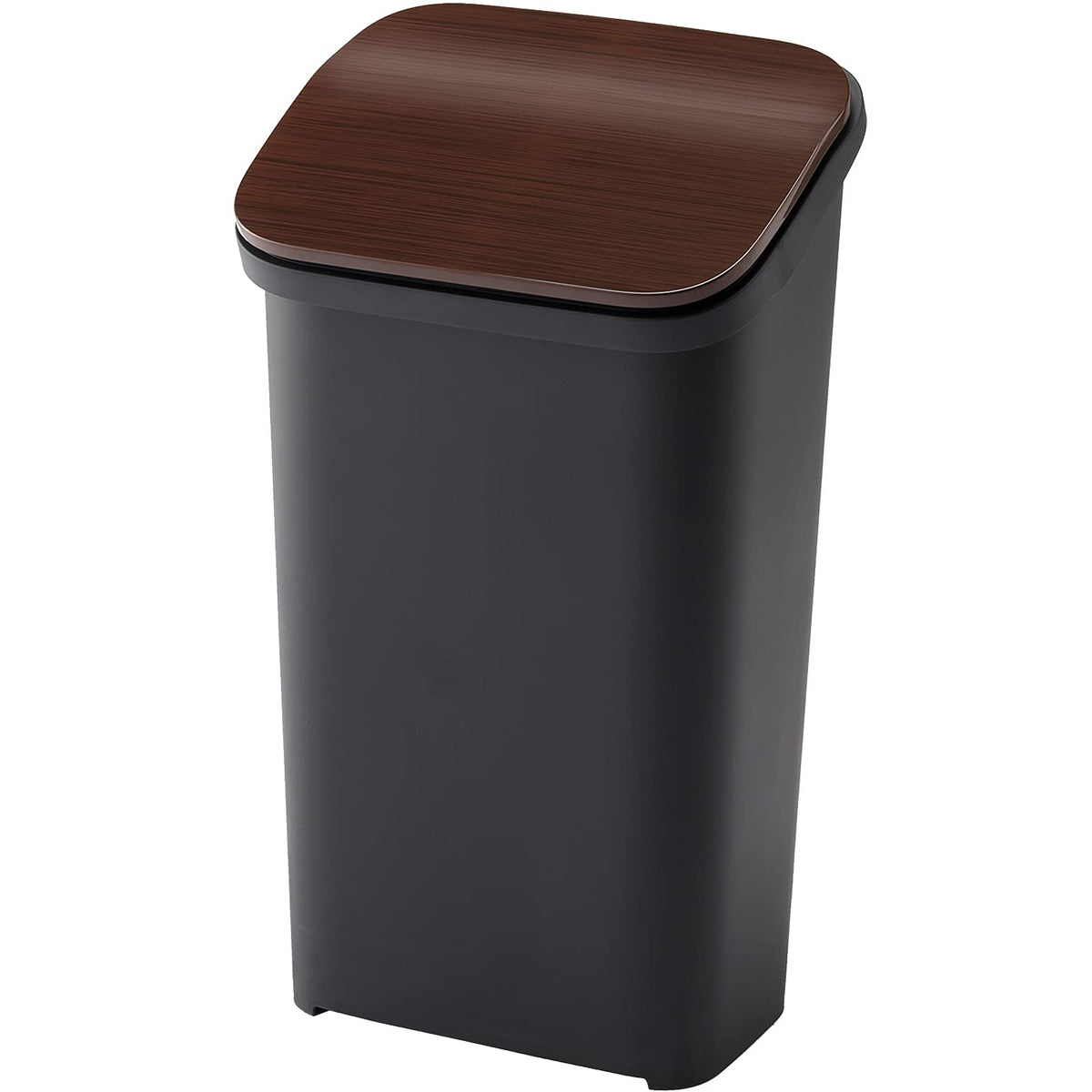 リス Risu Trash Can, Smooth Push Dust Box, Slow Opening Lid, Wood, 4.9 gal (19 L), 20