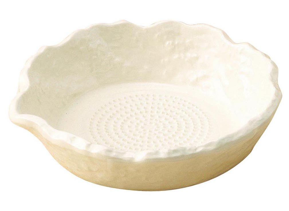 三陶(Santo) SANTOO Banko Ware 08545 White Bowl Tokoshi White Drainer Grater