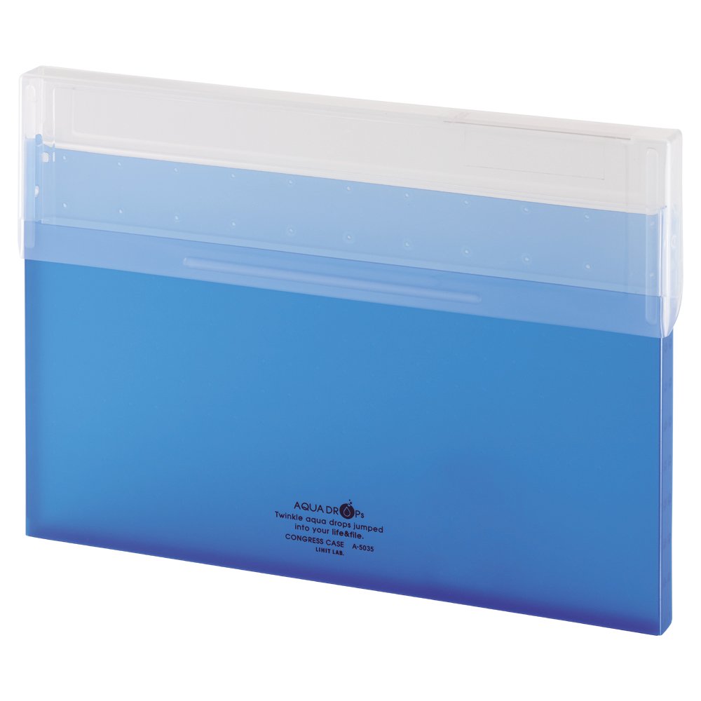 LIHIT LAB A5035-8 Congress Case, Documents, File Case, A4, Thin, Blue