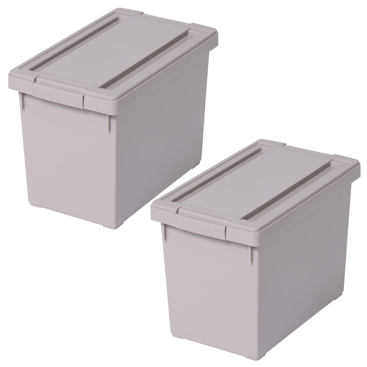 Tenma Storage Box Interior M Set of 2, Made in Japan, With Lid, Depth Approx. 11.8 inches (30 cm), Beige