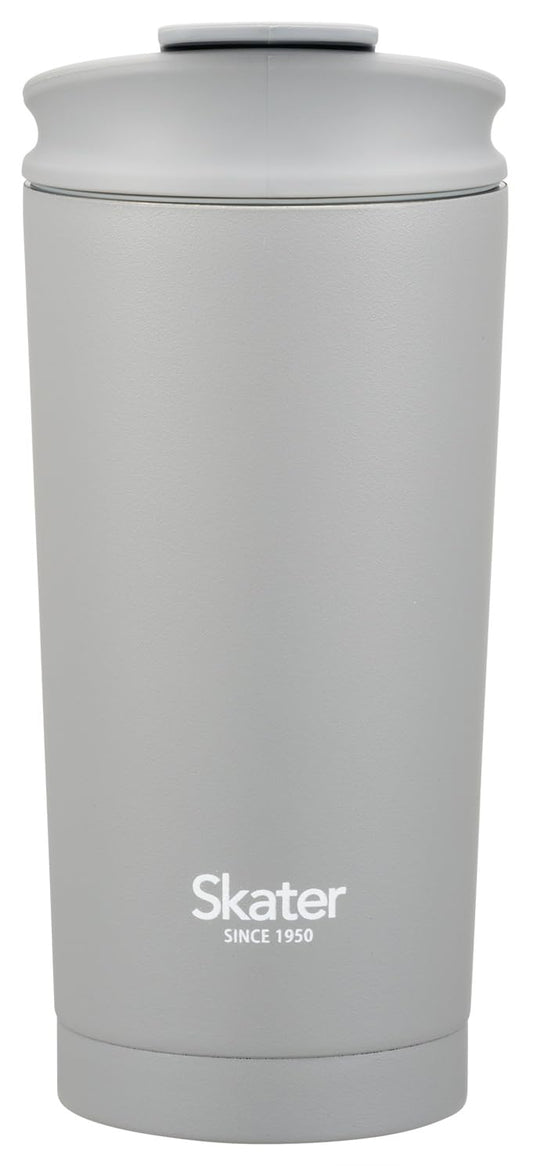Skater STBF5-A Thermo Tumbler, 15.2 fl oz (450 ml), Heat Retention, Cold Insulation, Flap Lock, Gray