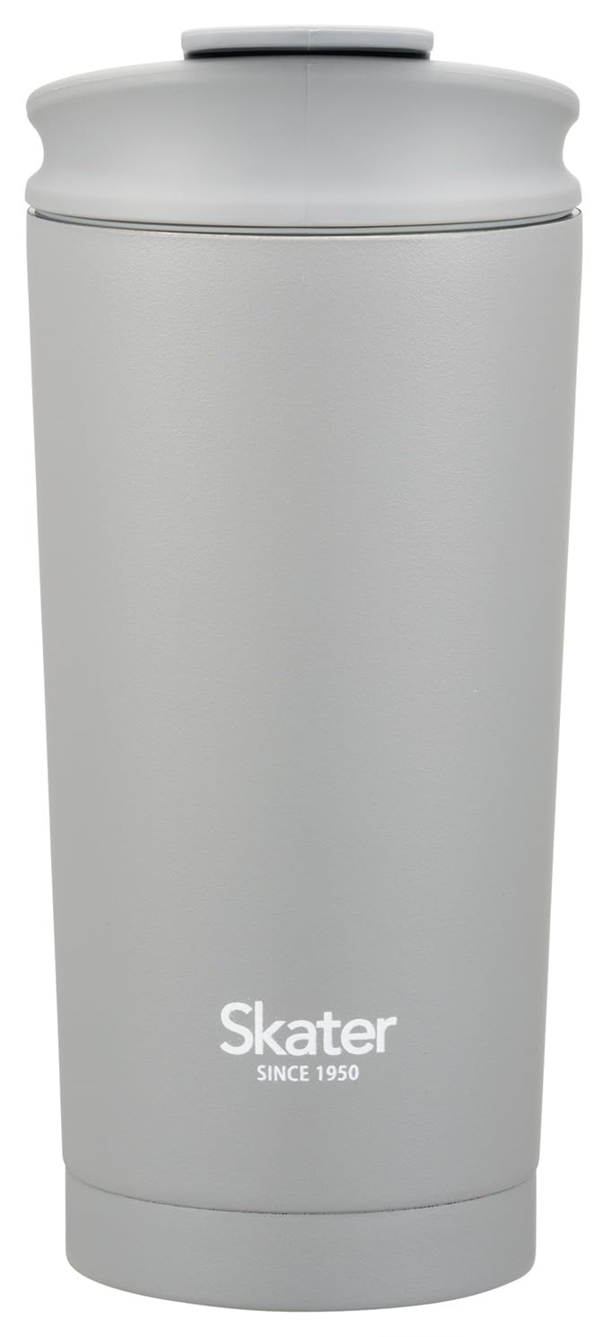 Skater STBF5-A Thermo Tumbler, 15.2 fl oz (450 ml), Heat Retention, Cold Insulation, Flap Lock, Gray