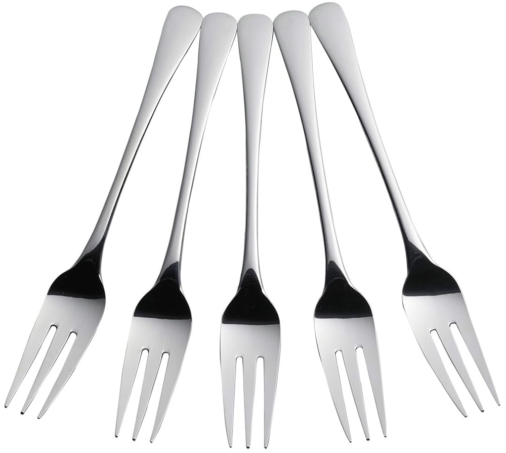 Shimomura 42598 Fork Pasta, 7.5 inches (19 cm), Set of 5, Made in Japan, Dishwasher Safe, Simple Design, Slim, Salad, Spaghetti, Dinner Fork, Stainless Steel, Natural