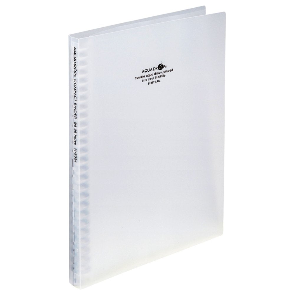 Lihit Lab N5024-1 Loose Leaf Binder, Compact Binder, B5S, 26 Holes, Milky White