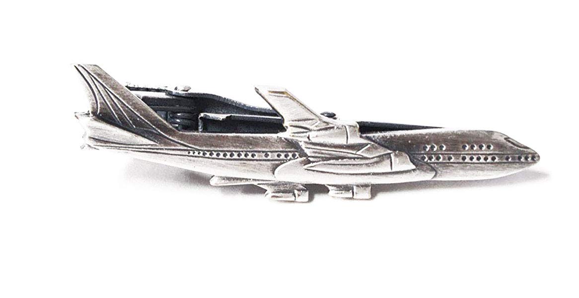 ISHOKUYA Jumbo Jet Airplane Unique Tie Clasps & Tacks Tie Clip Bar Tie Pin Made in Japan