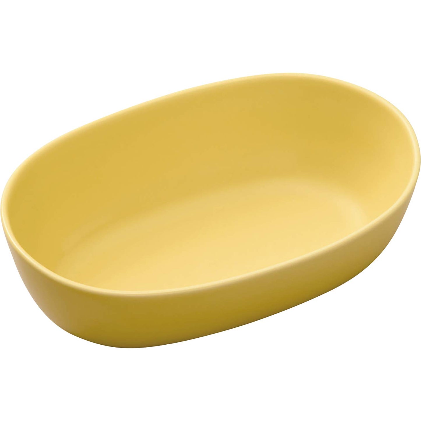 Hasami Ware 14465 Essence Oval Bowl (M) Diameter 6.7 inches (17 cm), Yellow