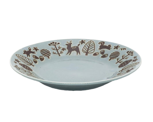 Castle Enterprise Cake Plate, 7.1 inches (18 cm), Summer, 1 Piece, Mino Ware, Cute Animals, Scandinavian Style, Vintage Tableware