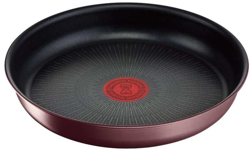 Tefal T-fal L38503 Frying Pan, Removable Handle, 8.7 inches (22 cm), Non-Stick, Notification Mark for Right Temperature IH Gas Fire Compatible with Ingenio Neo IH Maroon Brown Unlimited Frying Pan,