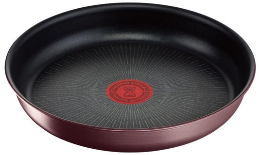 Tefal T-fal L38503 Frying Pan, Removable Handle, 8.7 inches (22 cm), Non-Stick, Notification Mark for Right Temperature IH Gas Fire Compatible with Ingenio Neo IH Maroon Brown Unlimited Frying Pan,