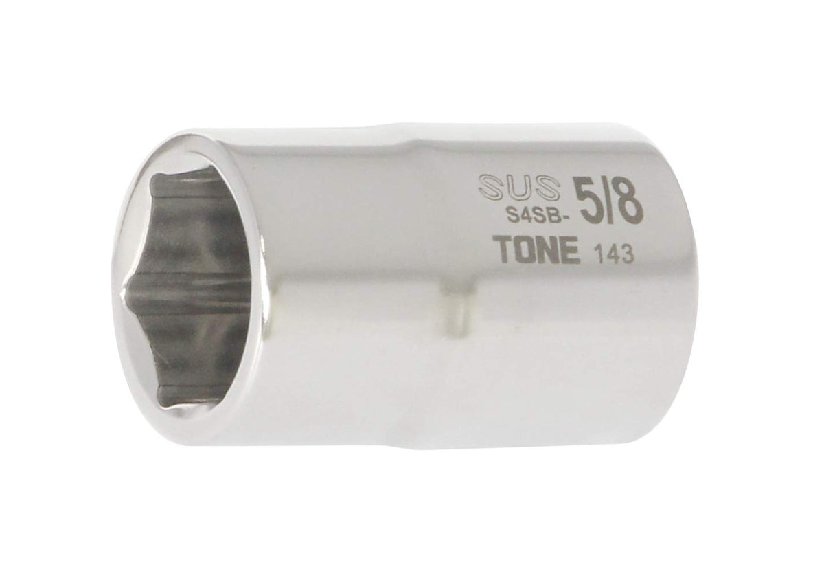 TONE Stainless Steel 1/2" Drive 6 Point SAE Size Socket (S4SB-20)