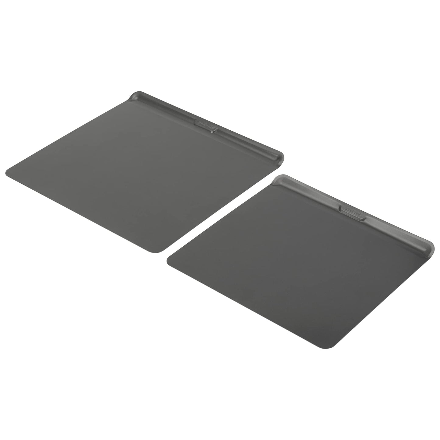 GoodCook AirPerfect Nonstick Steel Insulated Cookie Sheets, Assorted Size No-Burn Baking Sheets with Large Handles, Set of 2, Gray