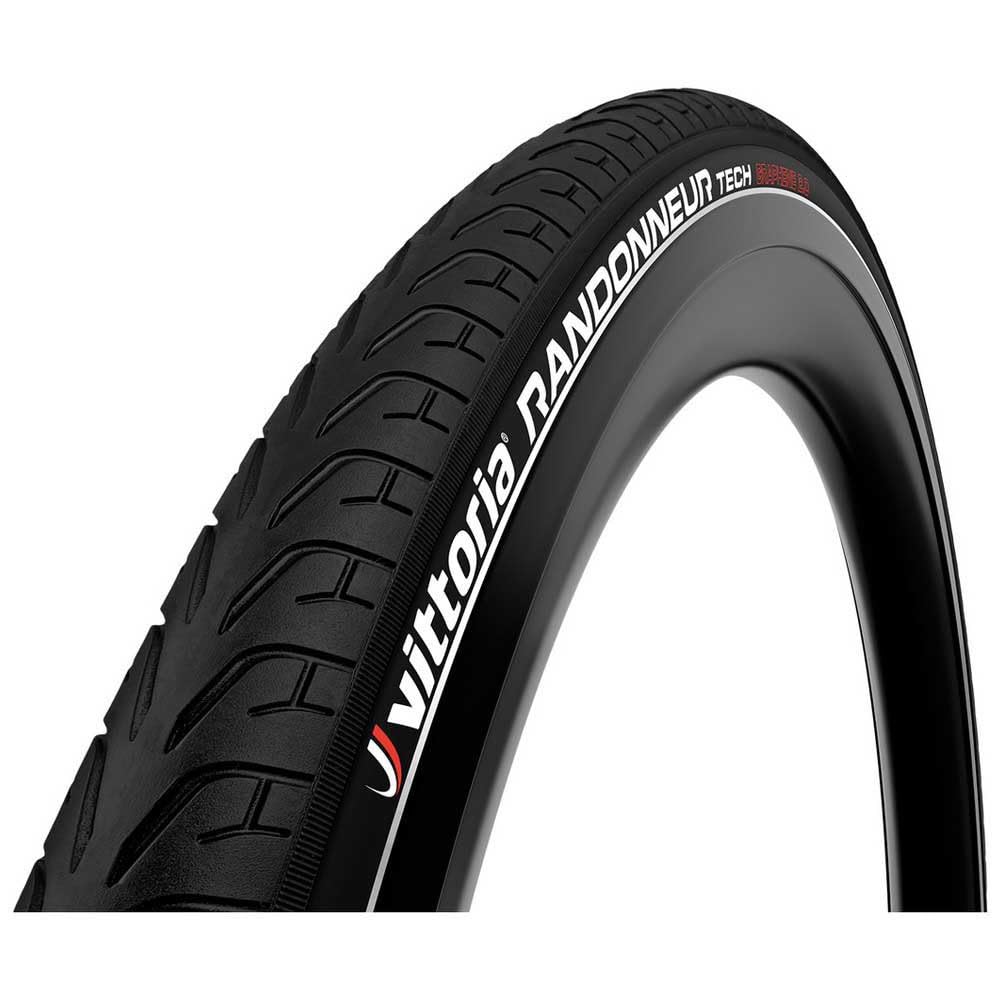 Vittoria Randonneur Tech Rigid G2.0 700x28c All Black Rigid Clincher Reflective Sidewall, Street Riding, Touring, Graphene e-Bike, Bicycle Tire