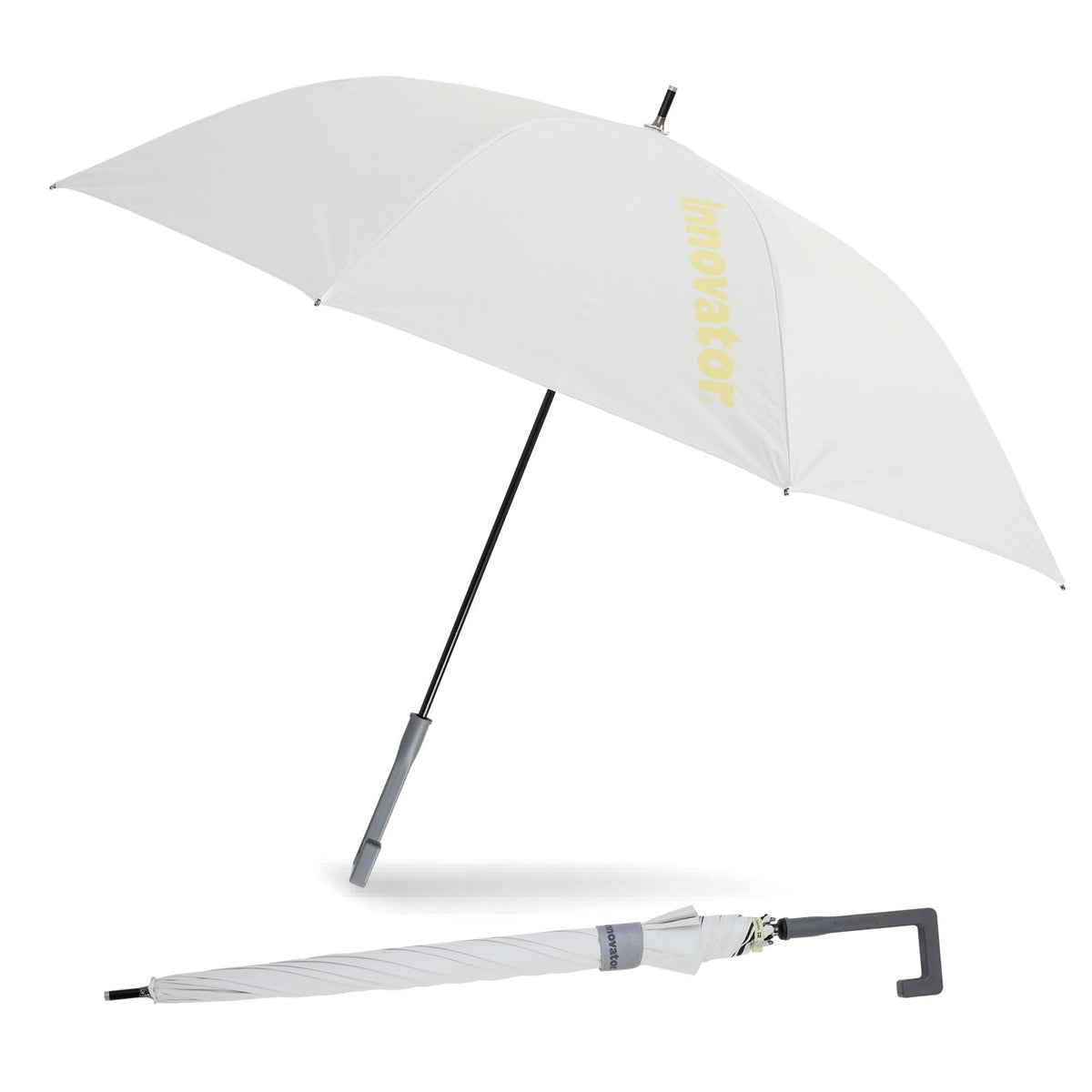 Ogawa Parasol Men's Umbrella, Large, Durable, Fiberglass Ribs, Heat Blocking, Light Blocking, UV Protection, Over 99%, Innovator Innovator, Water Repellent, Back Coating, White × Yellow, 65cm