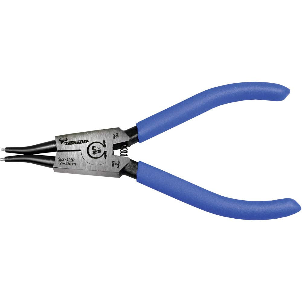 Tsunoda SES-125P Snap Ring Pliers (Straight) 5-Inch, External Ring 1/2 to 1"