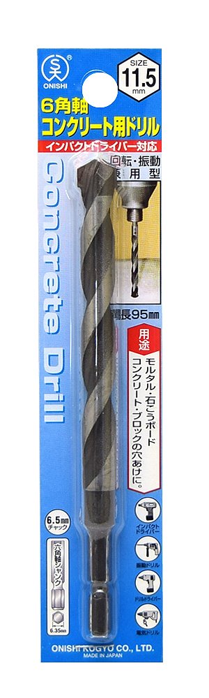 ONISHI Hexagonal Shank Drill for Concrete NO24-115