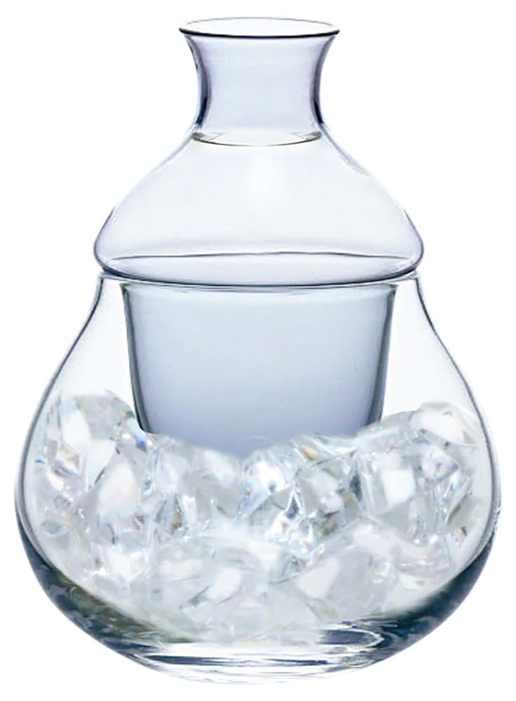 Toyo Sasaki Glass Cold Sake Cup Blue 4.3 x 4.3 x 5.7 inches (11 x 11 x 14.5 cm), Diameter: 1.5 inches (3.8 cm)