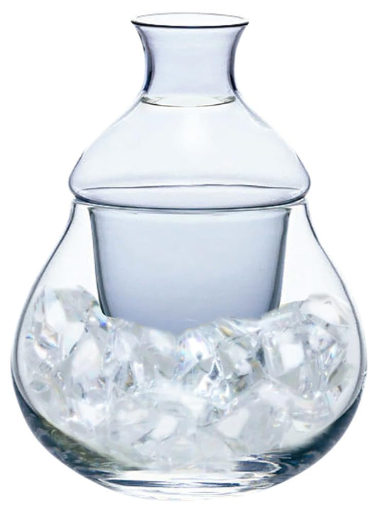 Toyo Sasaki Glass Cold Sake Cup Blue 4.3 x 4.3 x 5.7 inches (11 x 11 x 14.5 cm), Diameter: 1.5 inches (3.8 cm)