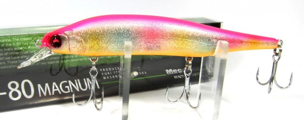 Megabass Minnow X-80 Magnum GLX Rainbow PB Lure