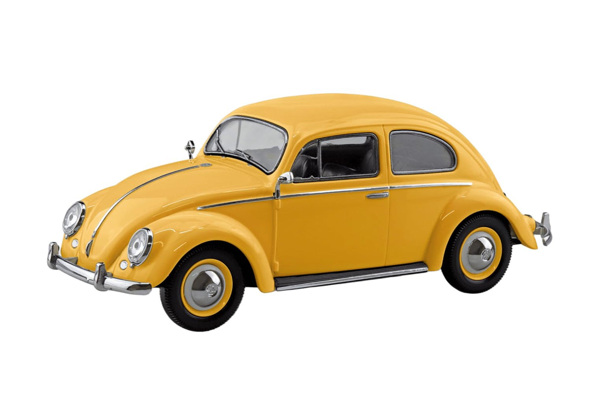 Aoshima Bunka Kyozai (AOSHIMA) Raku Plastic Snap Kit No. 20-PY Volkswagen Beetle (Postal Yellow) Color Coded Plastic Model