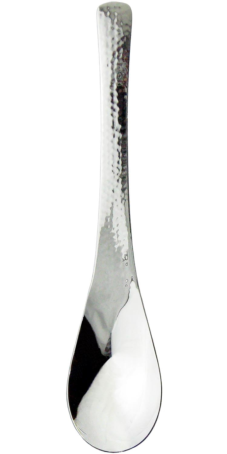 Nagao Japanese and Western Eclectic Astragalus Spoon, 7.0 inches (17.8 cm), Mirror Surface, 18-8 Stainless Steel, Half Hammered Made in Japan