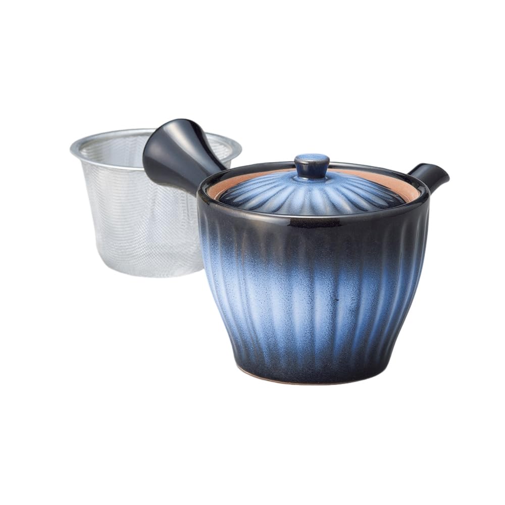 Ale-net Teapot, 6.7 x 5.9 x 3.5 inches (17 x 15 x 9 cm), 12.2 fl oz (360 cc), Aurora Chrysanthemum-shaped Teapot, Ceramic, Made in Japan