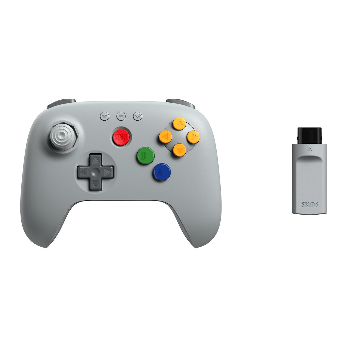 8BitDo 64 2.4G Wireless Controller for Original N64 Console, Analogue 3D, and Windows (Grey)