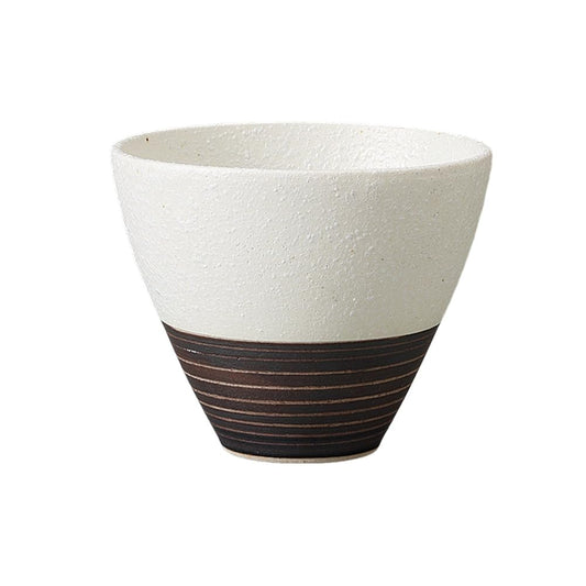 Ale-net Teacup, Sencha Bowl, 3.5 x 2.8 inches (8.9 x 7.2 cm), Kunie Rough White Tea Cup, Dishwasher Safe, Microwave Safe, Mino Ware, Made in Japan