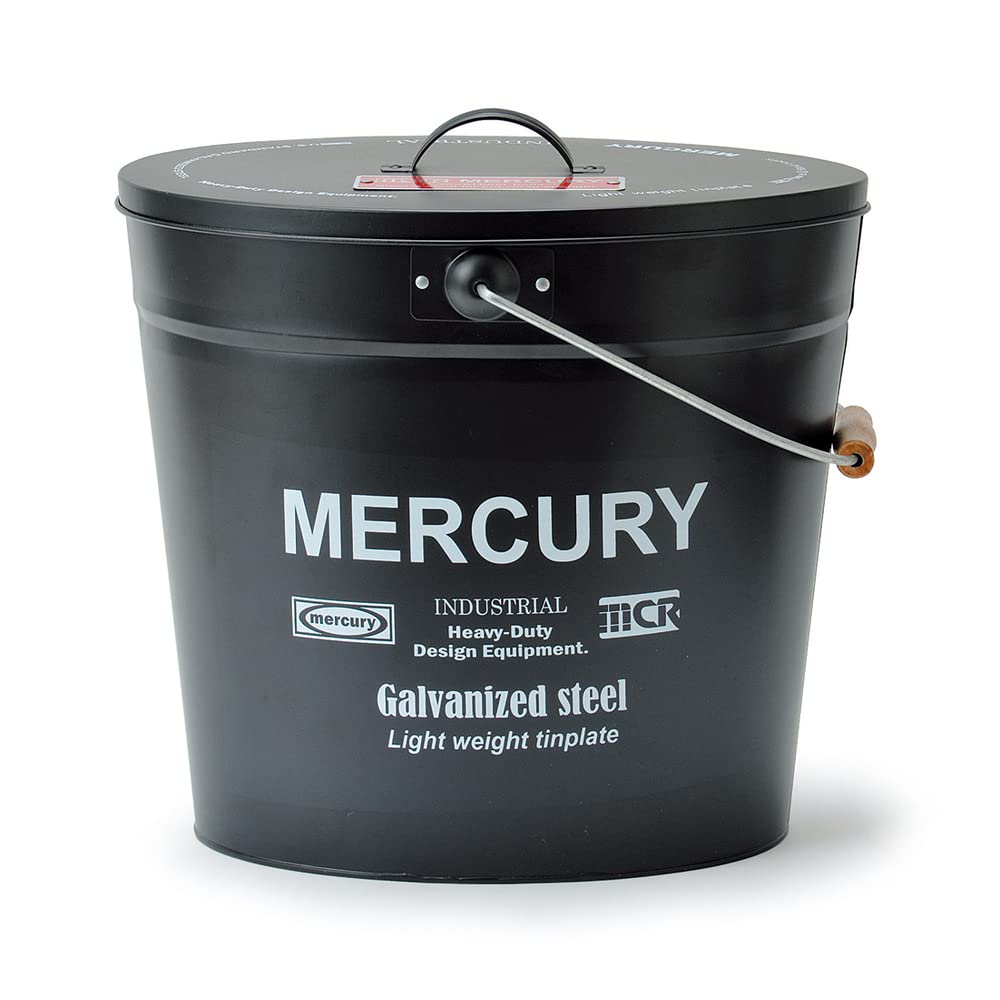 Keystone Basket, Black, Size: φ4.7 x D6.1 x H2.0 inches (12 x 15.5 x 5 cm), Mercury Tin Bucket, Oval Futatsuki