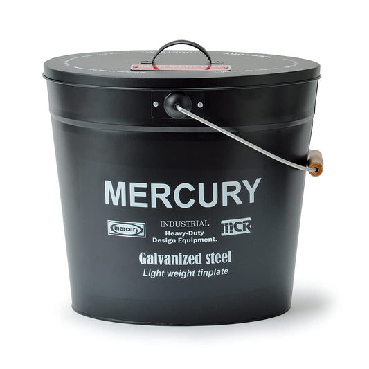 Keystone Basket, Black, Size: φ4.7 x D6.1 x H2.0 inches (12 x 15.5 x 5 cm), Mercury Tin Bucket, Oval Futatsuki