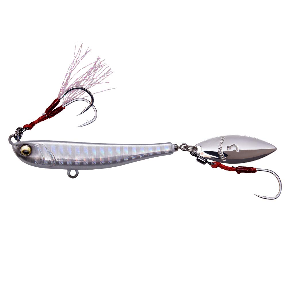 Megabass Metal Jig, Makipa, 1.4 oz (40 g), UV Silver