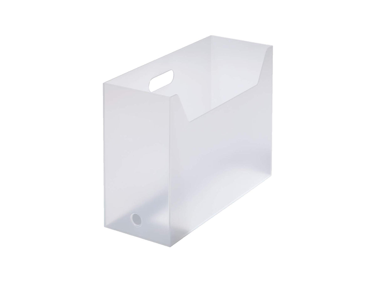 like-it MX-28 Storage Case, File Box, Square, Wide, Approx. Width 5.1 x Depth 13.4 x Height 10.0 inches (13 x 34 x 25.4 cm), White, Translucent, Made in Japan, Tabletop Storage, Standing Storage, White (Translucent)