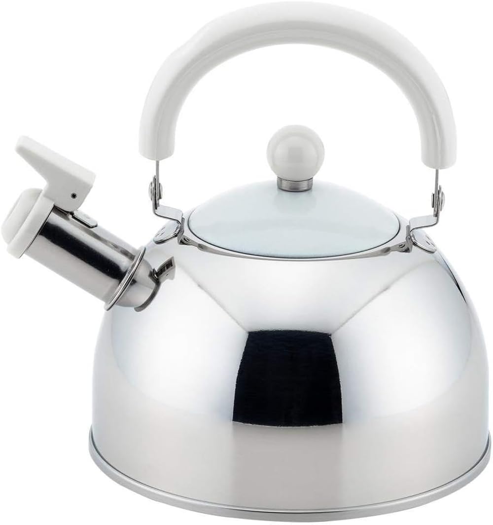 Yoshikawa SJ2434 Whistling Kettle, Made in Japan, 0.4 fl oz (1.8 L), White, Chocolat