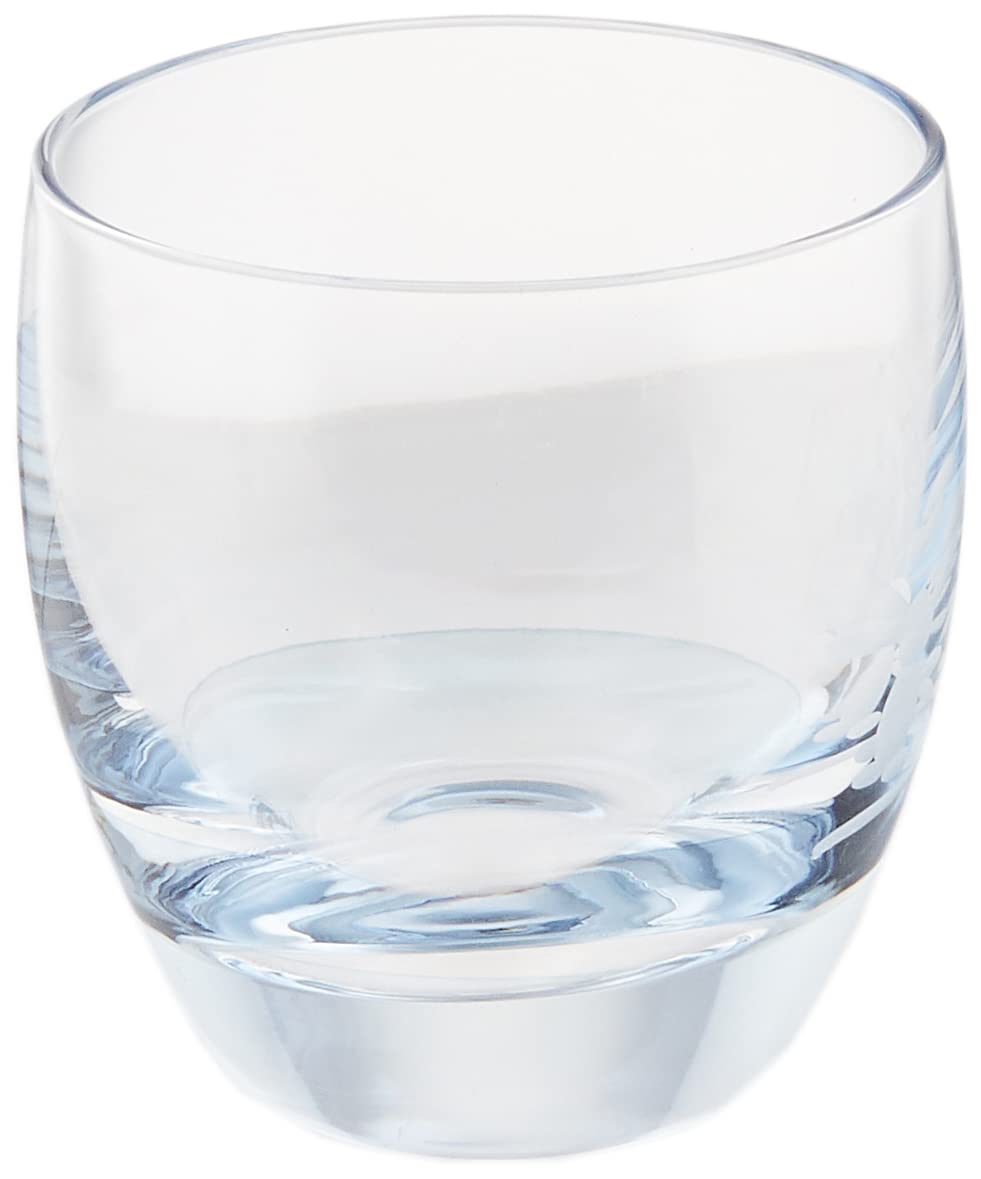 Otsuka Glass 11H059-BL Cold Sake Glass, Inoguchi, Approx. 3.4 fl oz (95 ml), Kiriko Moon Rabbit, Blue, Made in Japan