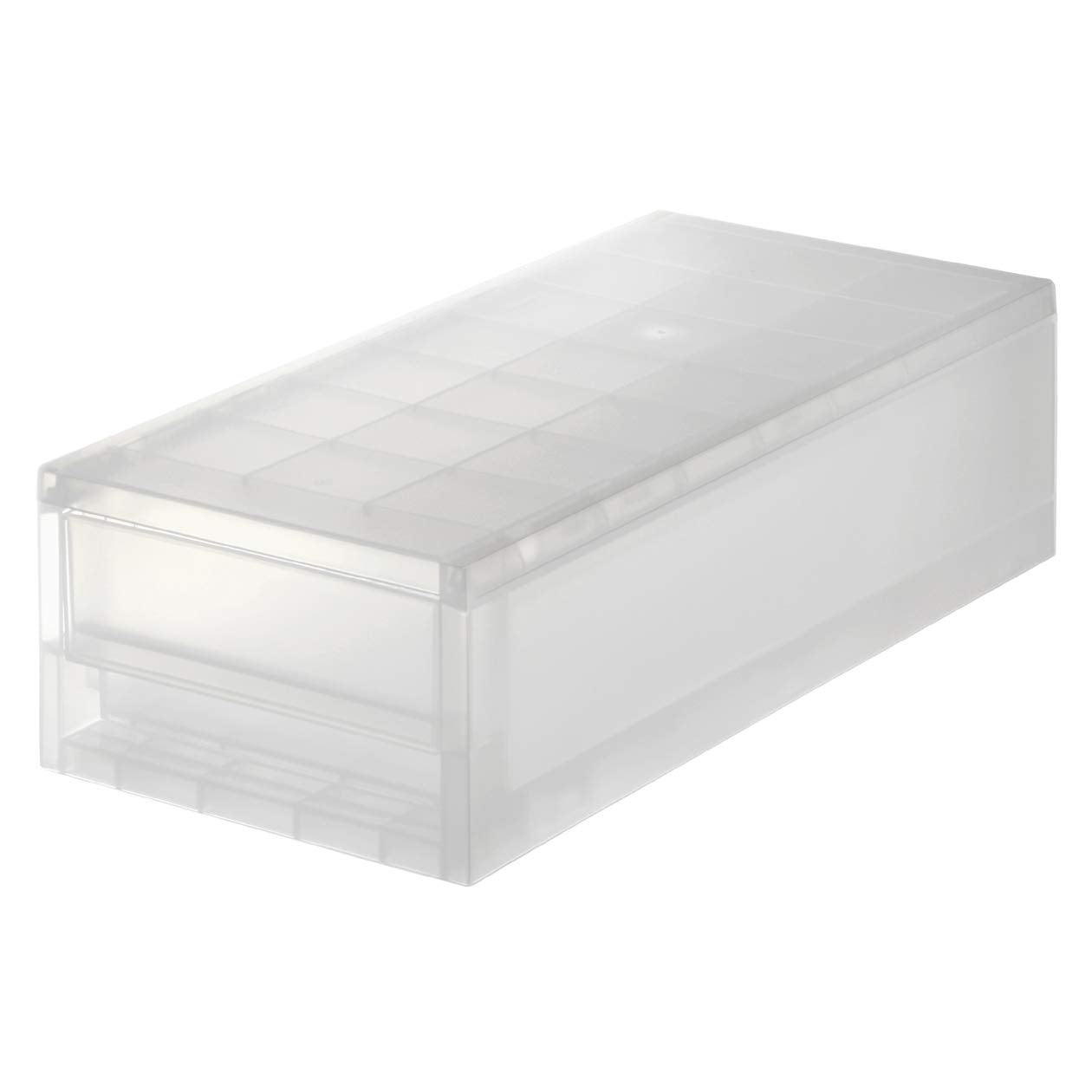 MUJI Polypropylene Shallow Drawer Storage Box, Add-on Type, 18 cm Width x 40 cm Depth x 11 cm Height, White