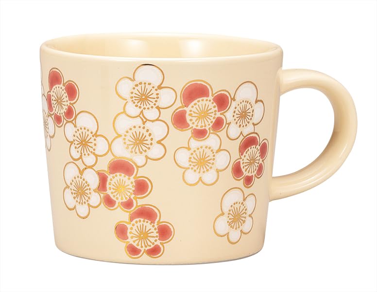 九谷焼いわたや(Kutaniyakiiwataya) Kutani Yakiwataya Mug Ivory Plum K9-941