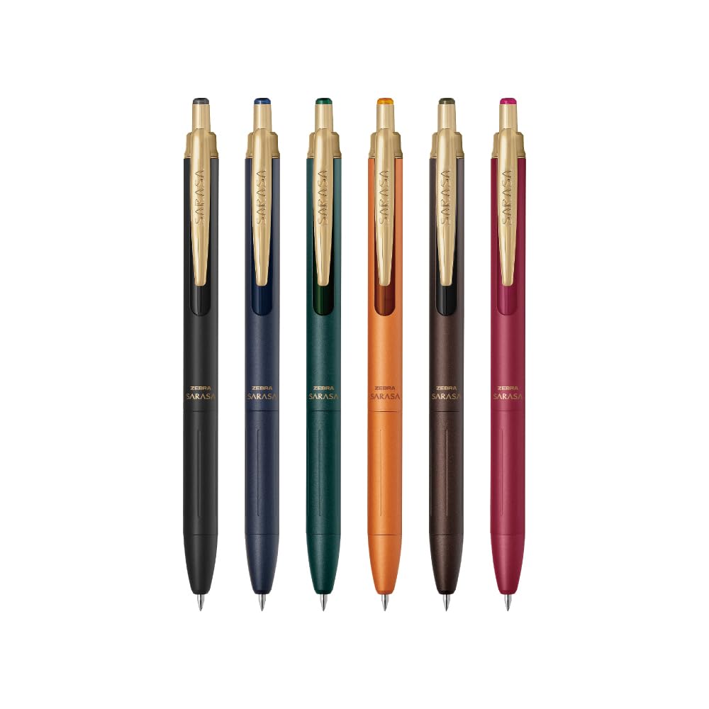 Zebra P-JJH57-6C-AZ Sarasa Grand Gel Ballpoint Pen, 0.3mm, Set of 6 Colors