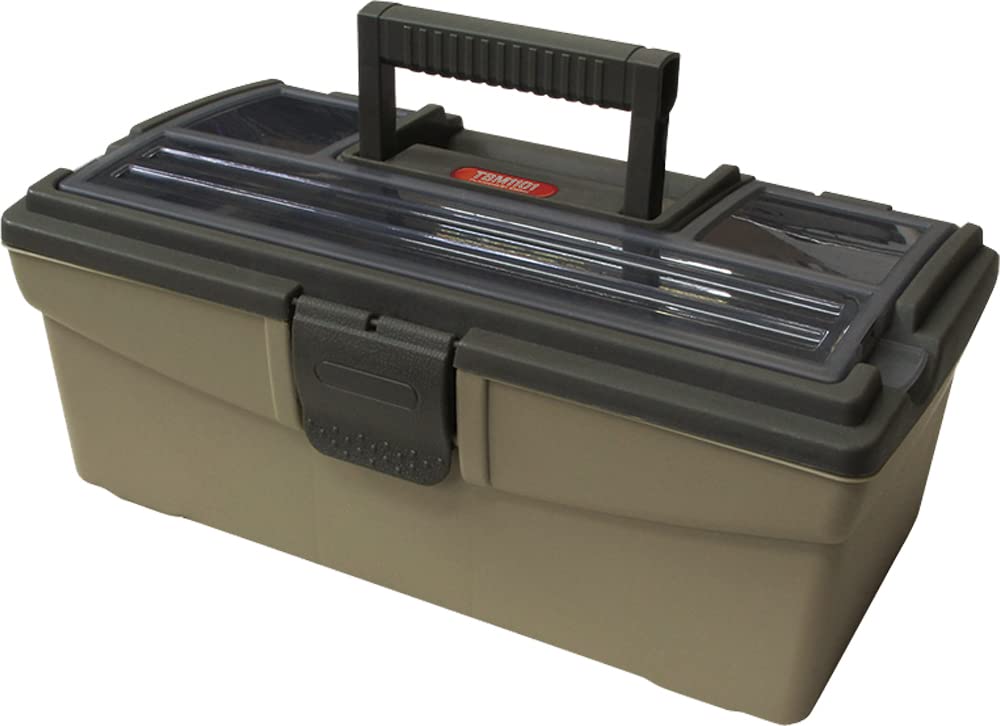 OGK TBM1101LOT Osaka Fishing Tackle Box, Double Layer, Light Olive Two Tone