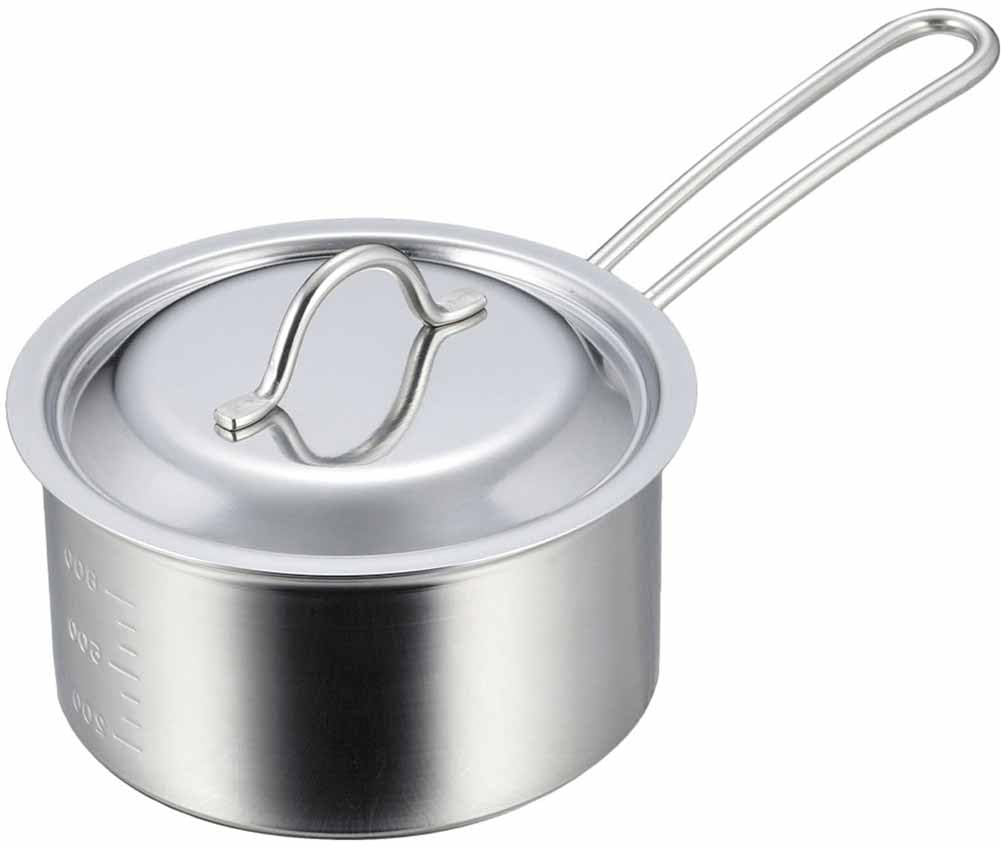 Shimomura 44296 Dishwasher Safe, Easy to Drip, One-Handled Pot, 5.5 inches (14 cm), Made in Japan, 1.1 L (1.1 L) Compatible with Direct Fire, Induction Compatible, Easy to Pour, Scale Included, Small