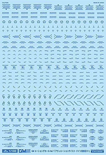 Ashita Decal 1/100 GM Cotion Decal #7 Aviation German #1 Cool Blue