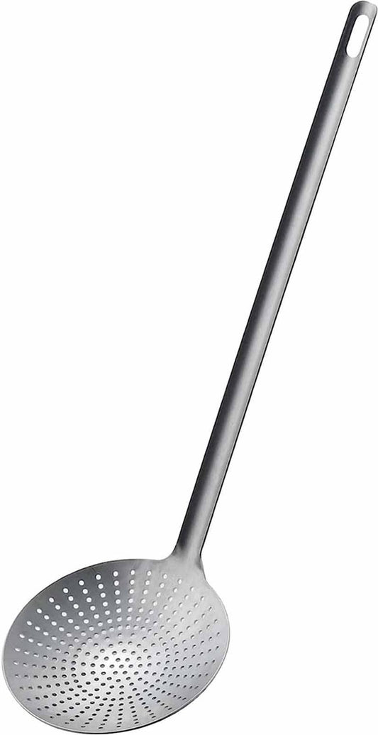 Shimomura 44886 Seamless Scum Frying II (Made in Japan), Dishwasher Safe, Catch Fine Frying Scum, Smooth Oil, Easy to Clean, Durable, Perforated Ladle, Simple, Silver, Frosted, Stainless Steel,