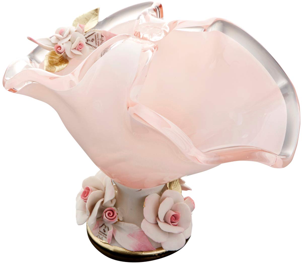 ロイヤルアーデン Royal Arden 87184 Murano Glass Base D Figurine, Pink, 9.4 x 6.3 x 7.9 inches (24 x 16 x 2