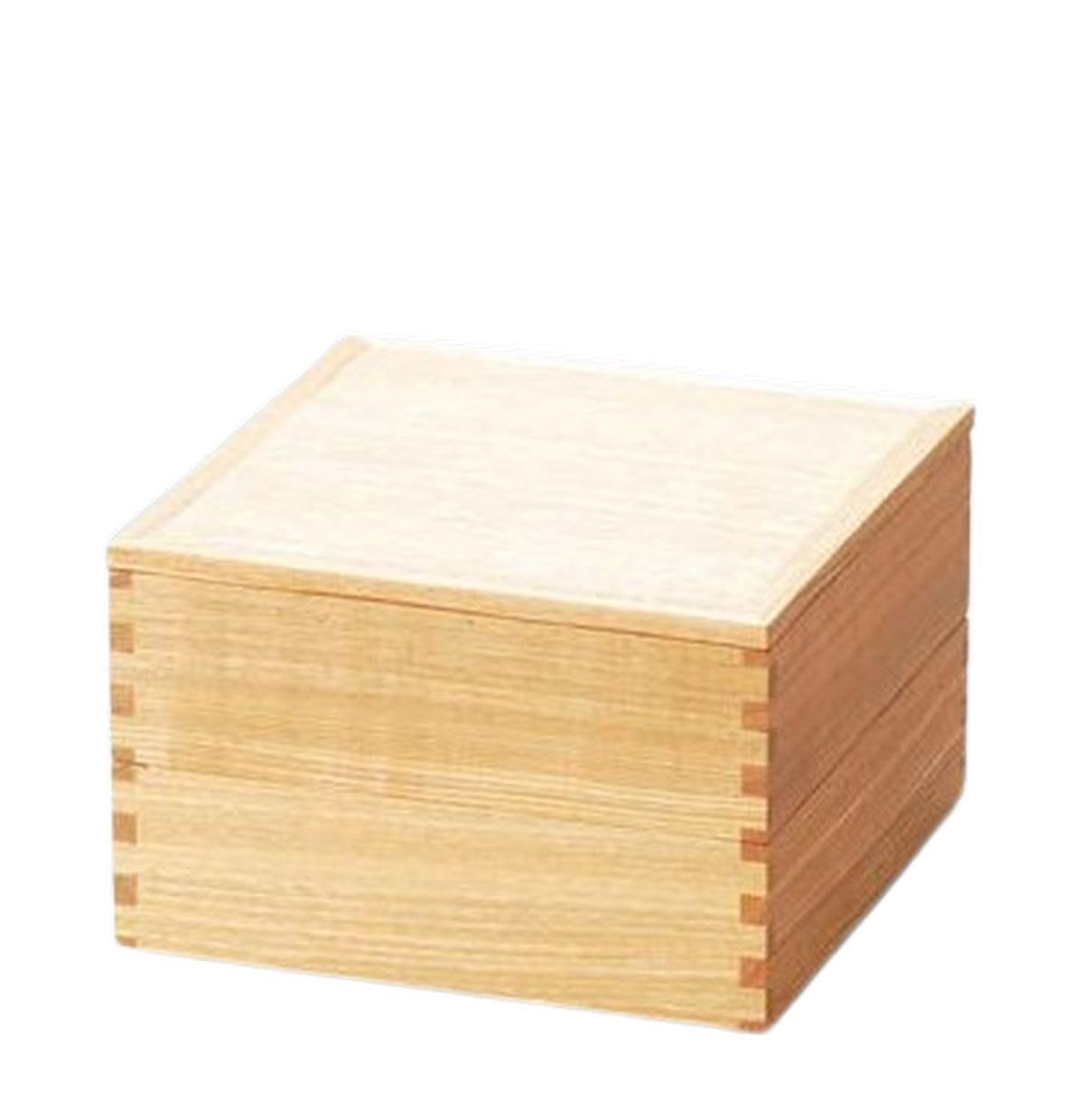 J-kitchens Excursion Lunch Box, Made in Japan, Wooden, Shiraki-lacquered Tamo 60, Double Layer, Inner Vermilion (1 Pair), 7.2 inches (18.2 cm), For Osechi