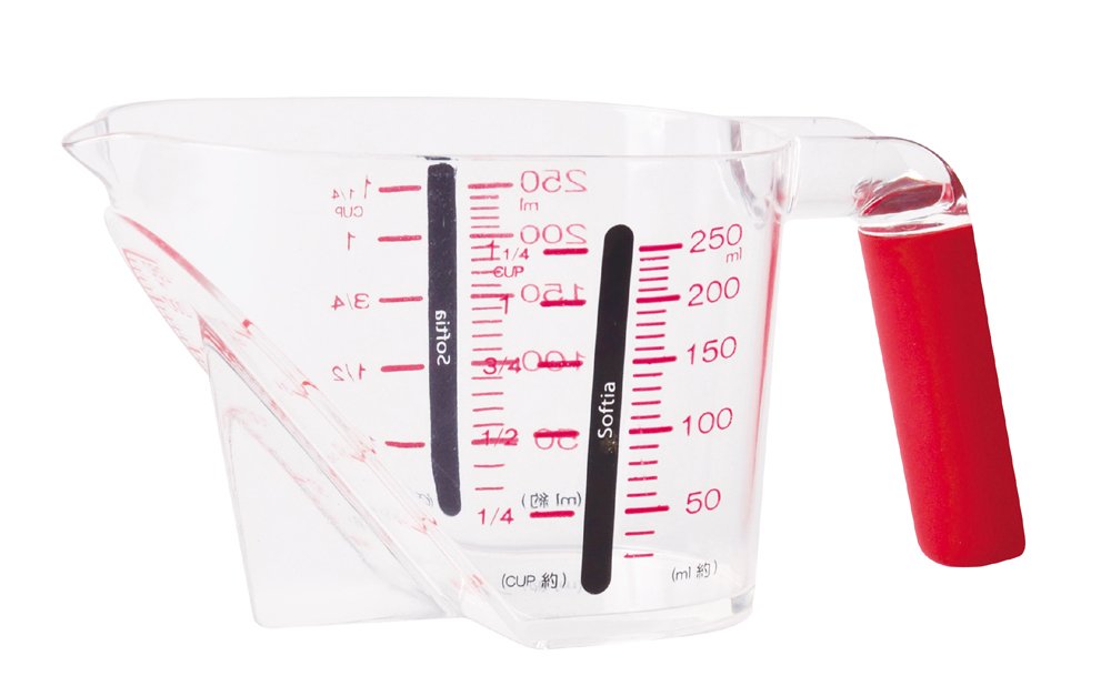 Pearl Metal Softia Over Measuring Cup 250, Red