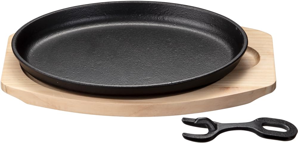Ishigaki 4544 Cast Iron Large Steak Plate, 1 Piece, Floor Plate with Handle
