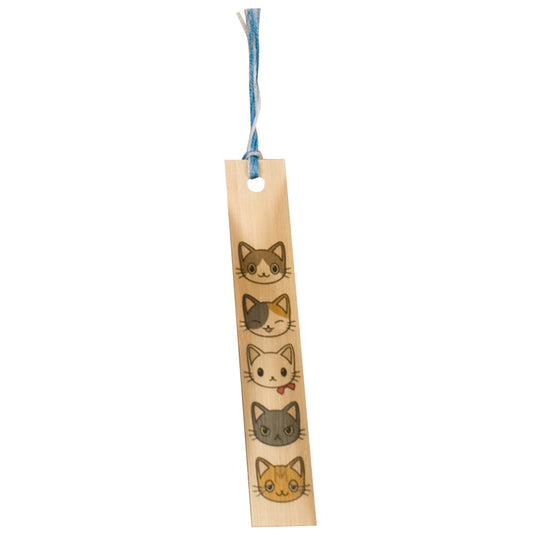 Yamasita Craft Bamboo Bookmark Cat