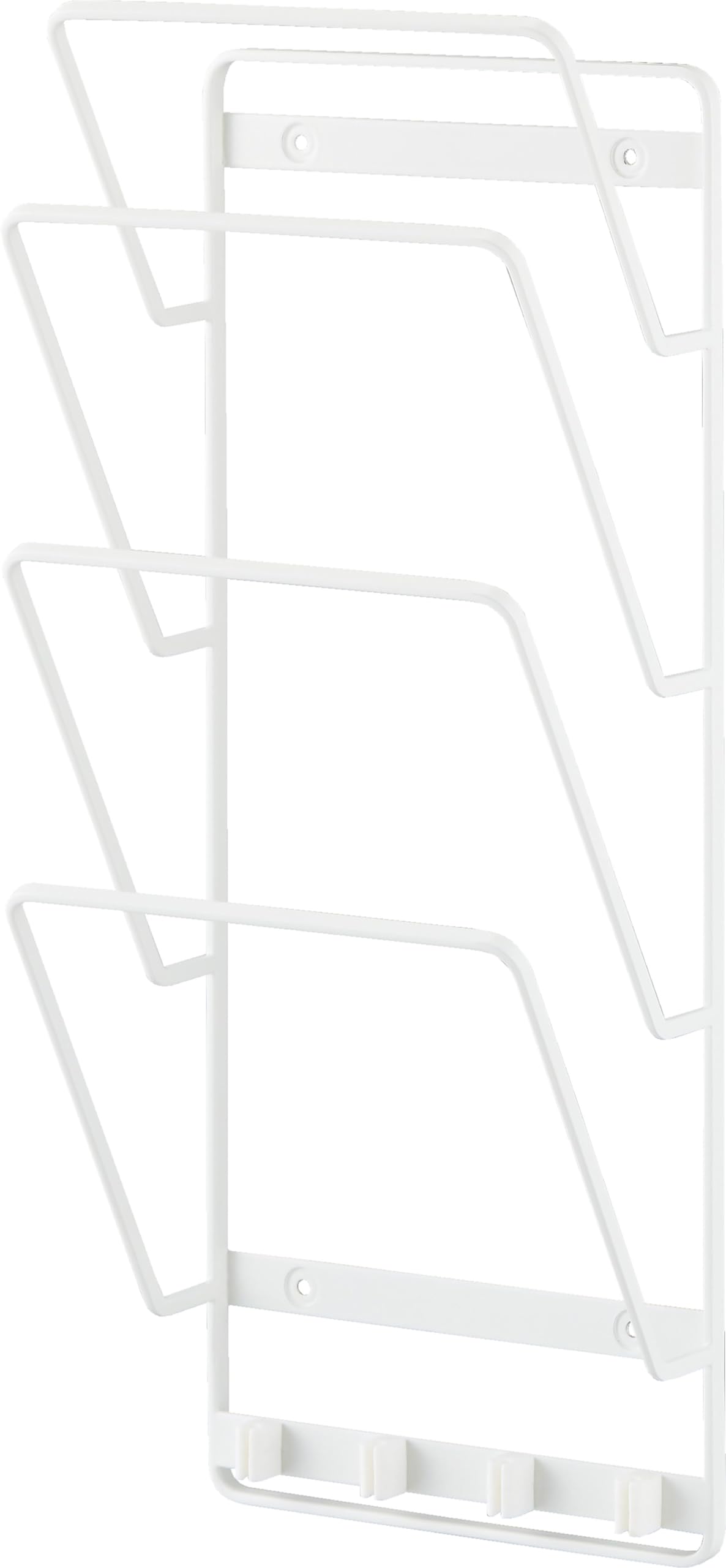 Yamazaki 1979 Gypsum Board Tweezers and Wood Screws Included, Compatible with Gypsum Board Walls, Tablet Holder, 4 Tiers, White, Approx. 6.3 x 4.3 x 16.3 x 16.5 inches (16 x 11 x 42 cm), Tower