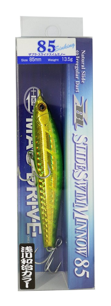 Zipbates Lures ZBL Slide Swim Minnow 85 420 Golden Strobe Lime.